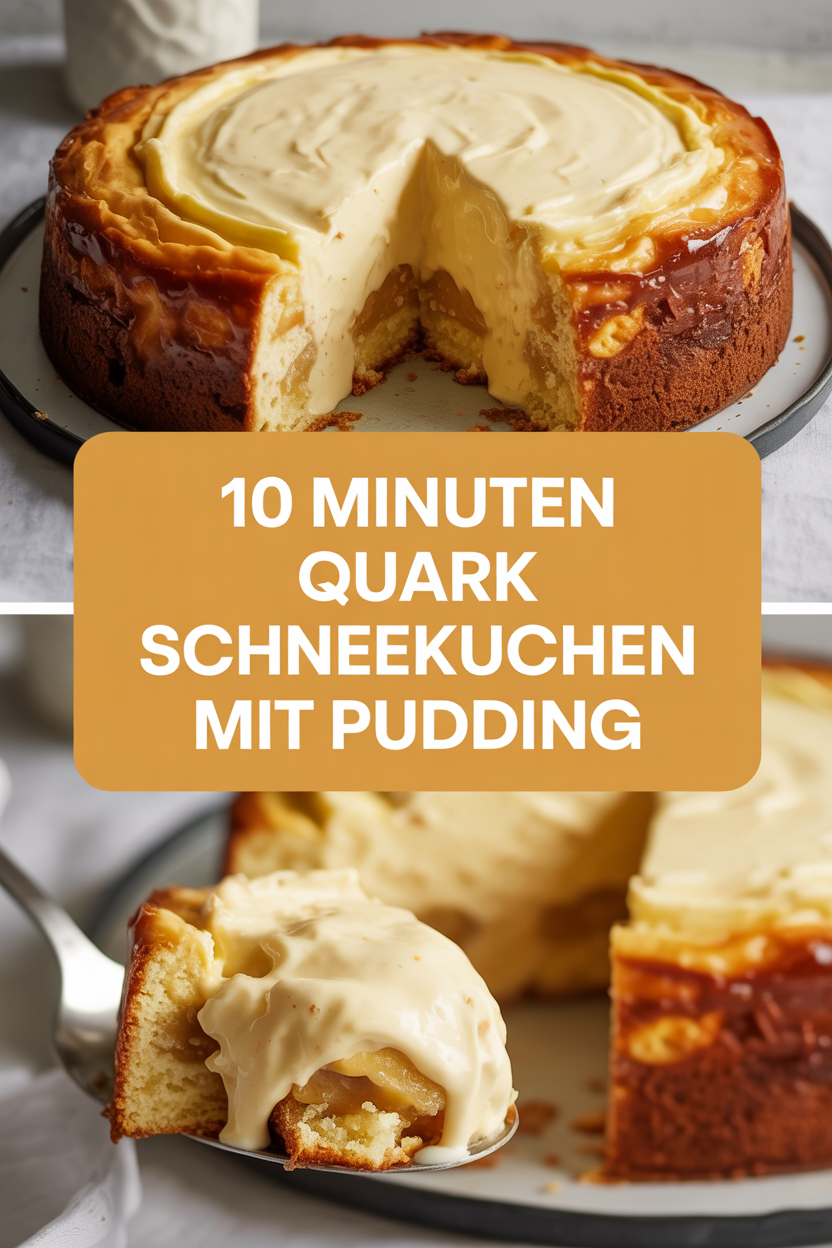 10 Minuten Quark Schneekuchen mit Pudding