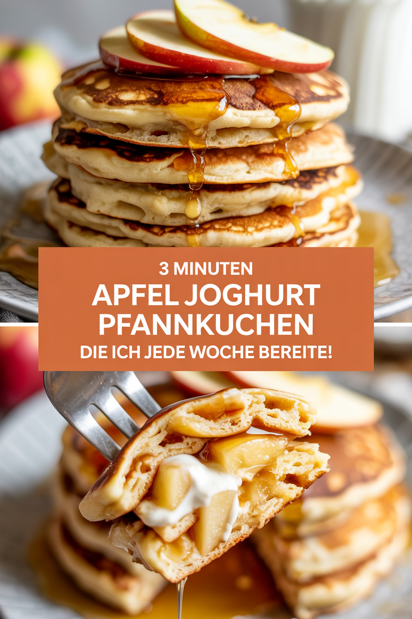 3 Minuten Apfel Joghurt Pfannkuchen die ich jede Woche bereite!