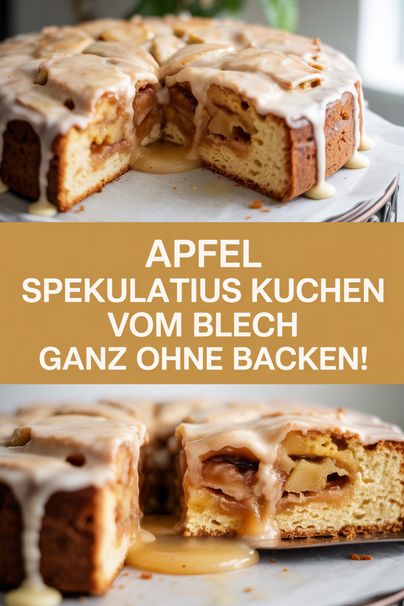 Apfel Spekulatius Kuchen vom Blech ganz ohne Backen!