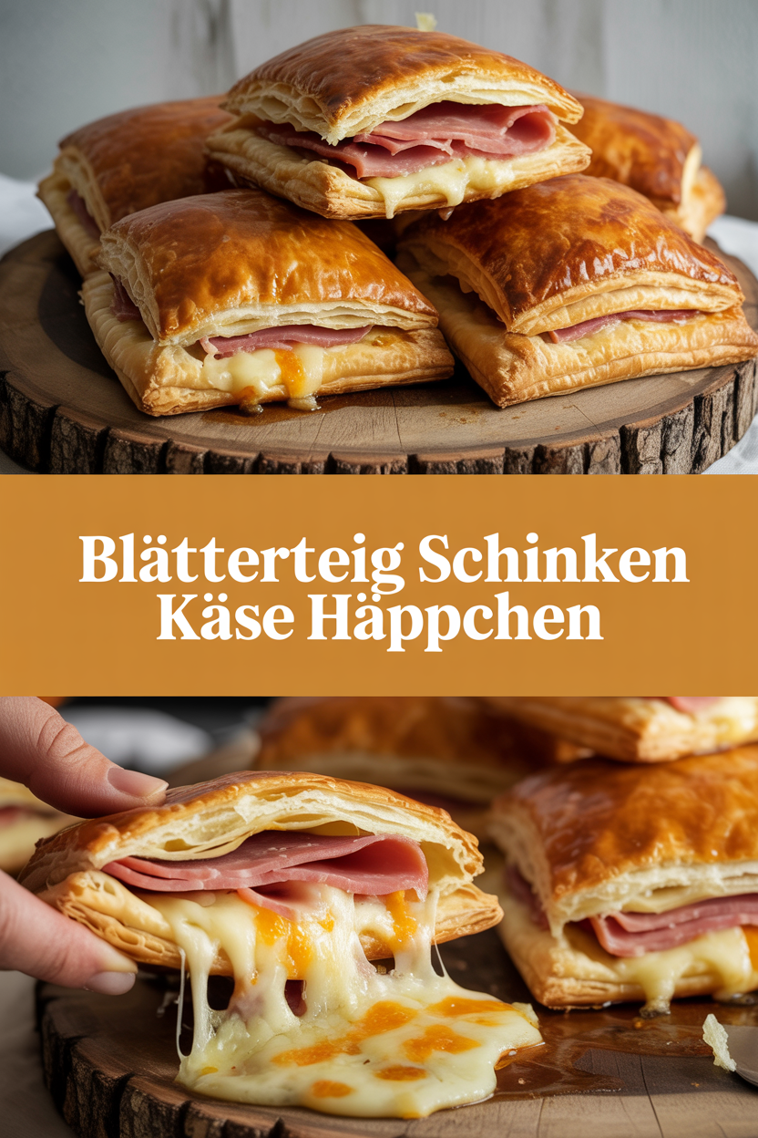 Blätterteig Schinken Käse Häppchen