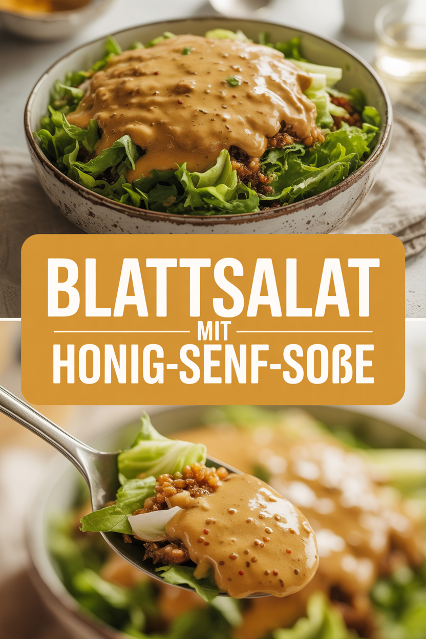 Blattsalat mit Honig-Senf-Soße