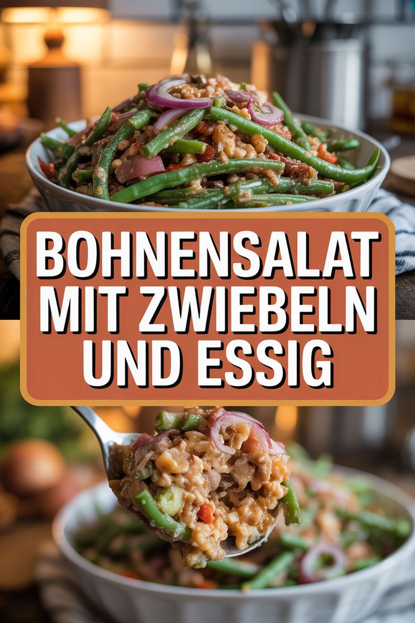 Bohnensalat mit Zwiebeln und Essig