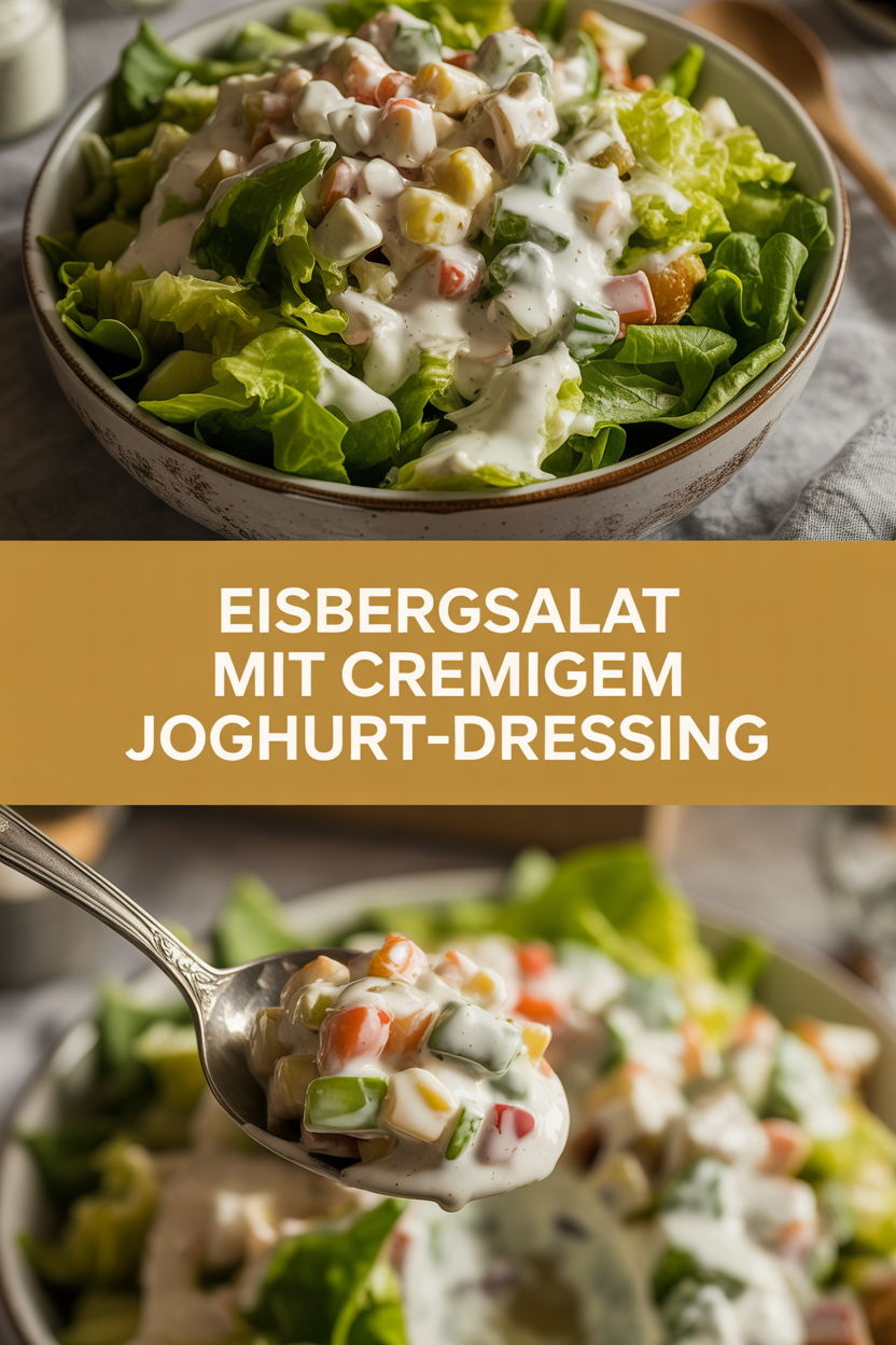 Eisbergsalat mit cremigem Joghurt-Dressing