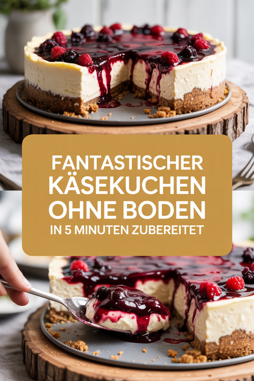 Fantastischer Käsekuchen ohne Boden in 5 Minuten zubereitet