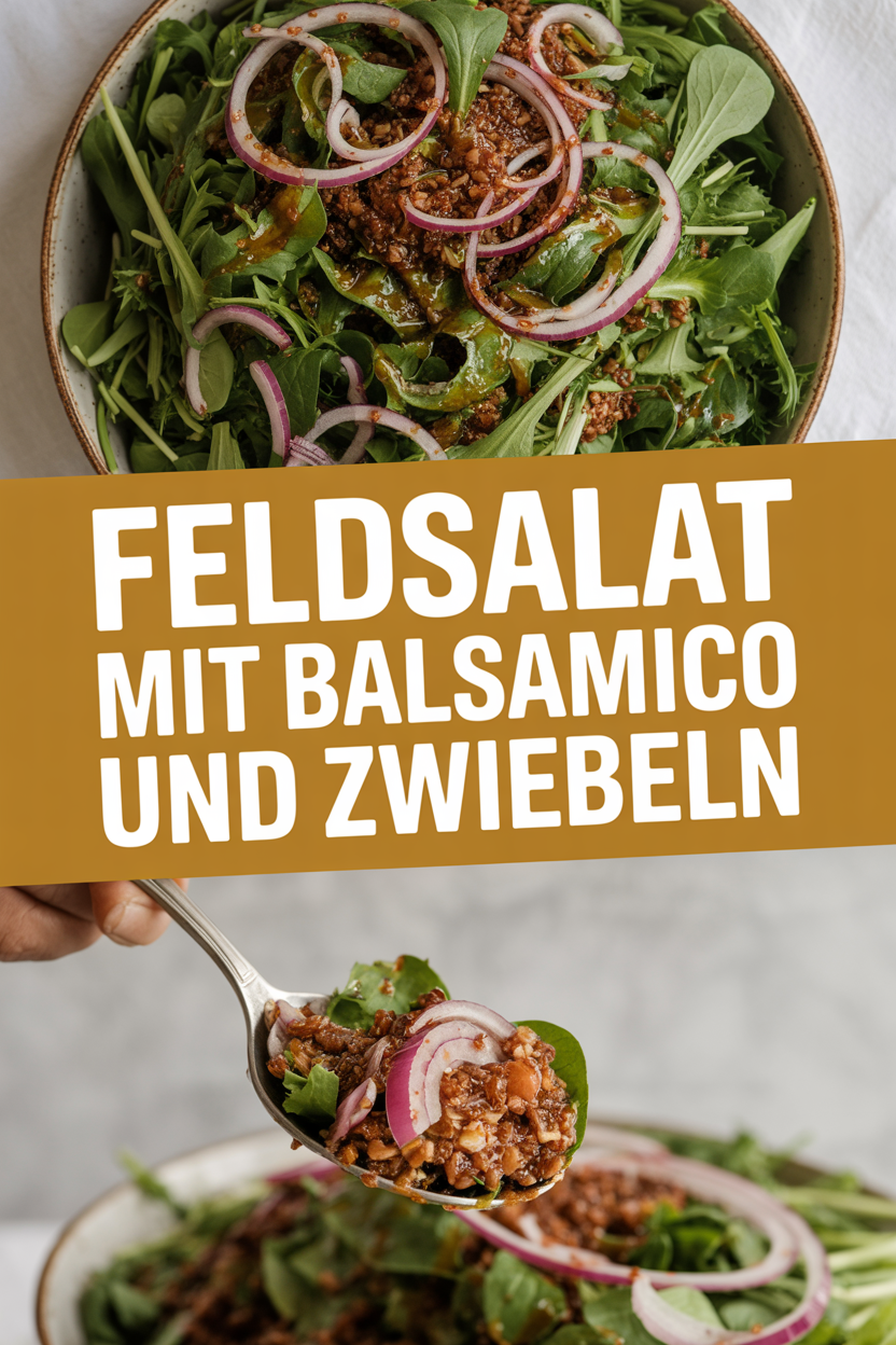 Feldsalat mit Balsamico und Zwiebeln