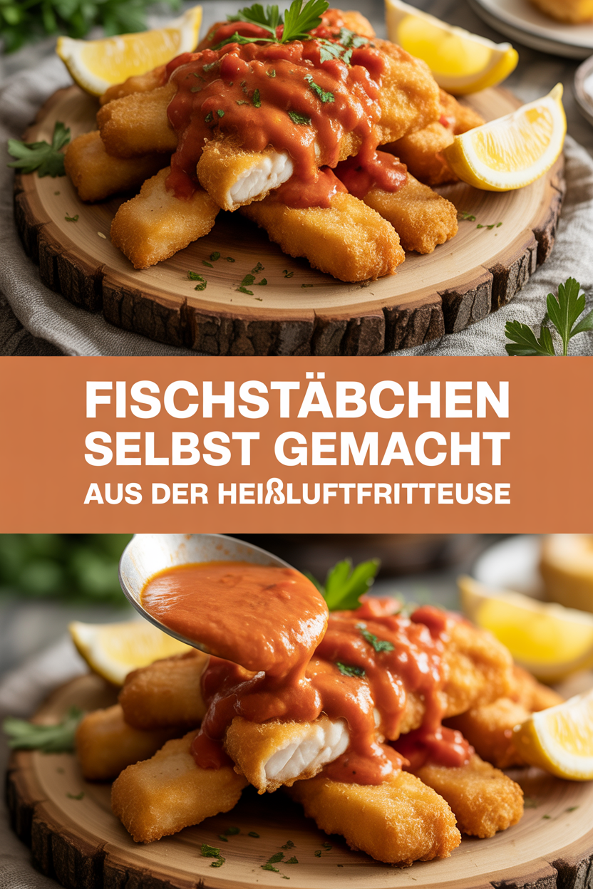 Fischstäbchen selbst gemacht aus der Heißluftfritteuse