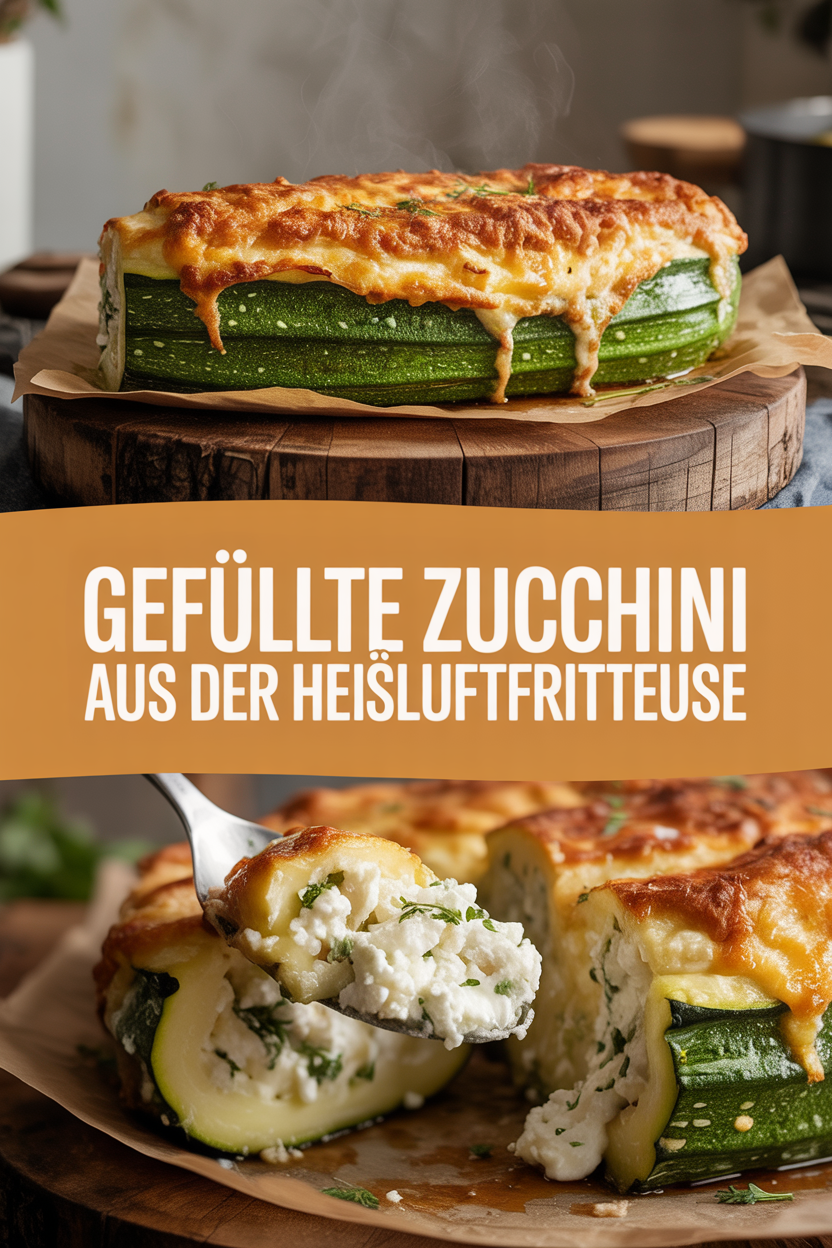 Gefüllte Zucchini aus der Heißluftfritteuse