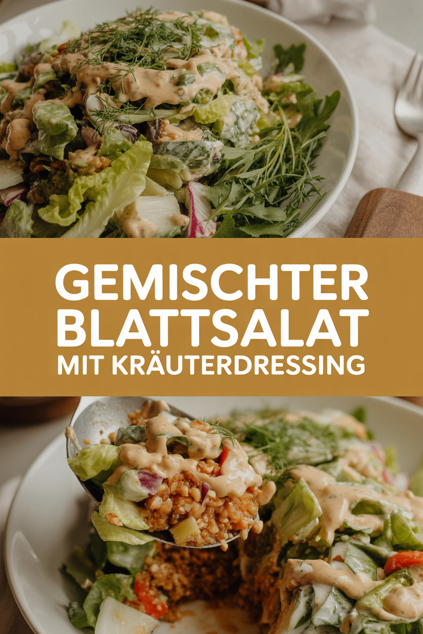 Gemischter Blattsalat mit Kräuterdressing