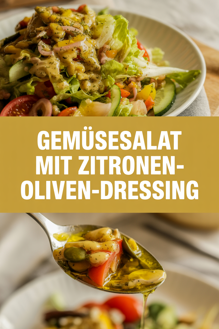 Gemüsesalat mit Zitronen-Olivenöl-Dressing