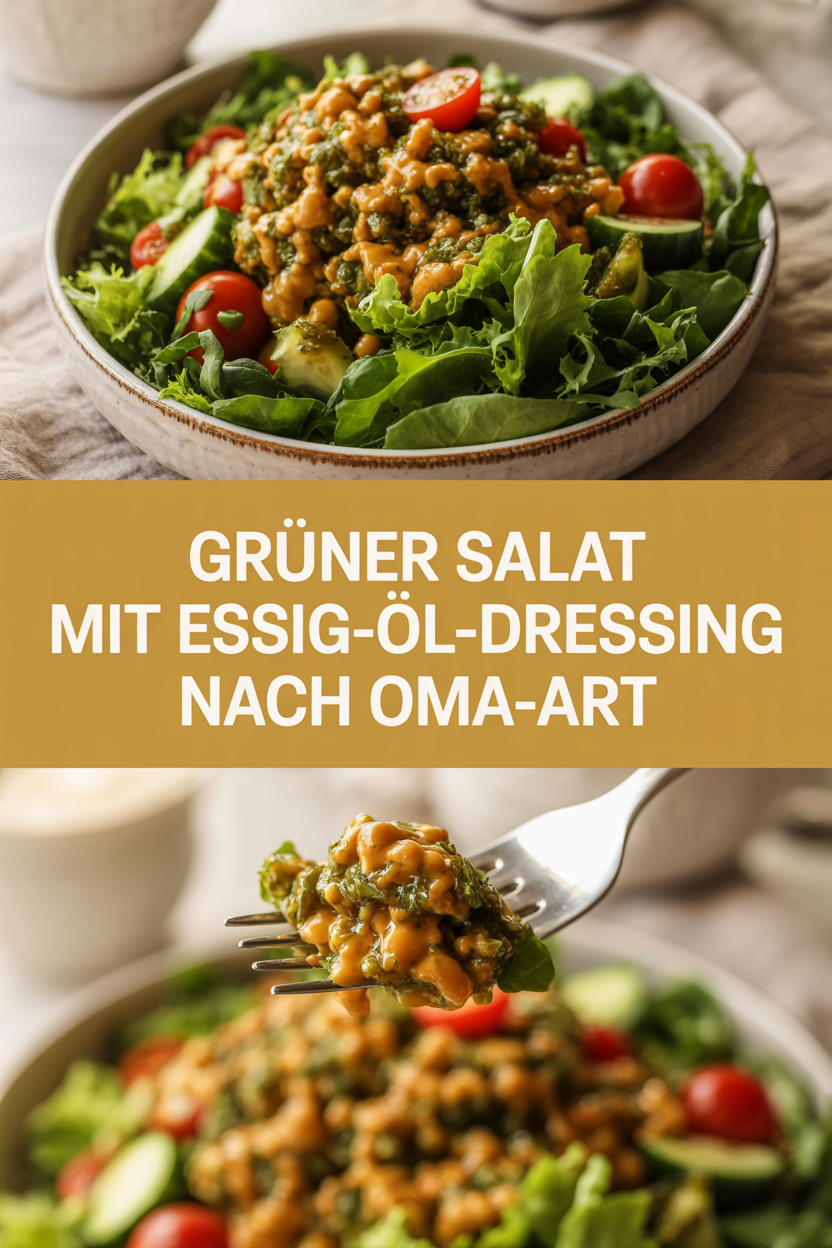 Grüner Salat mit Essig-Öl-Dressing nach Oma-Art