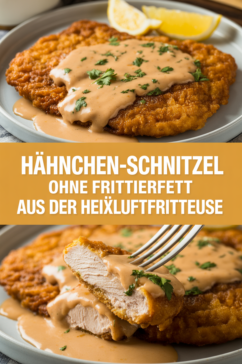 Hähnchen-Schnitzel ohne Frittierfett aus der Heißluftfritteuse