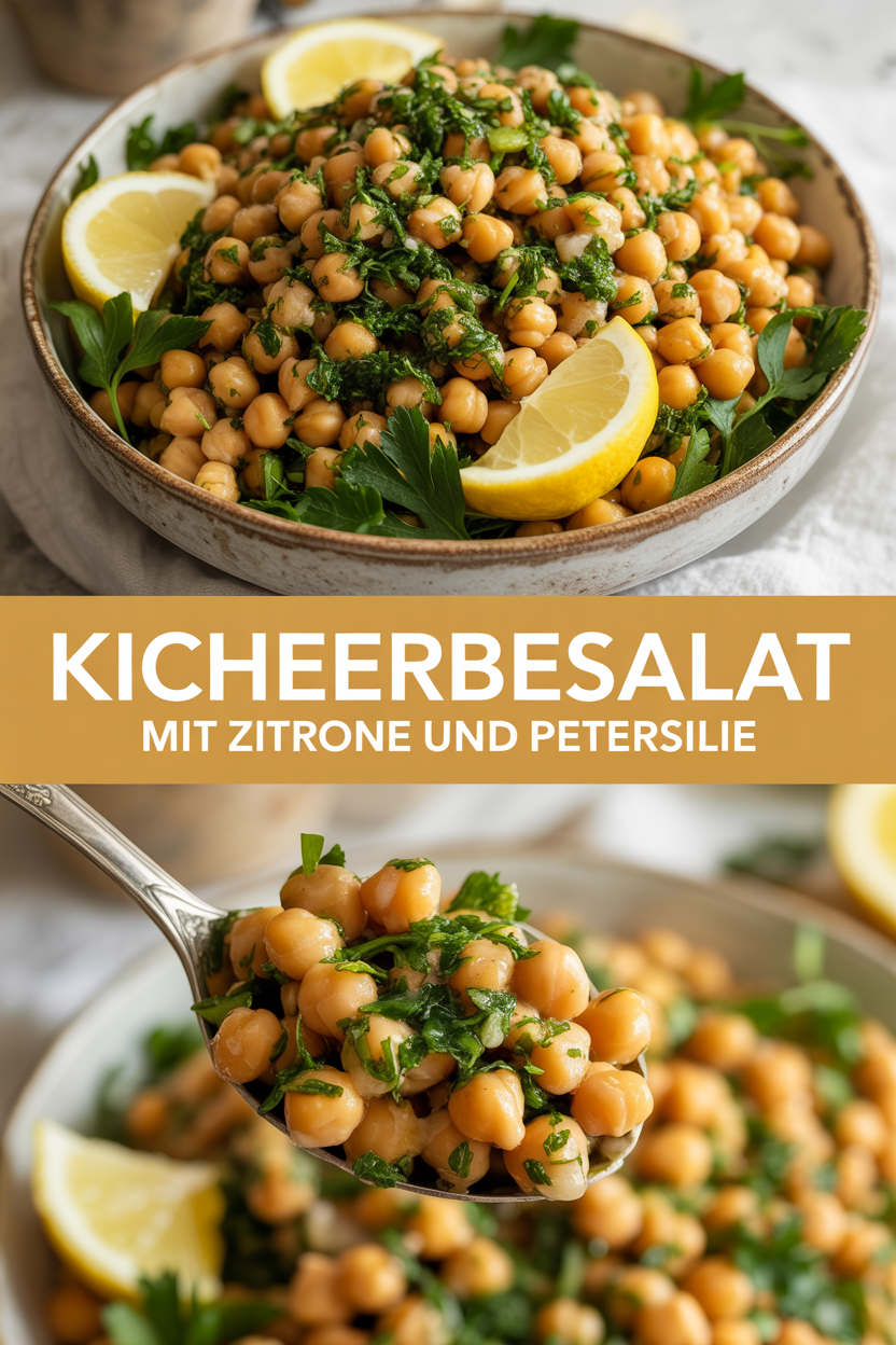 Kichererbsensalat mit Zitrone und Petersilie