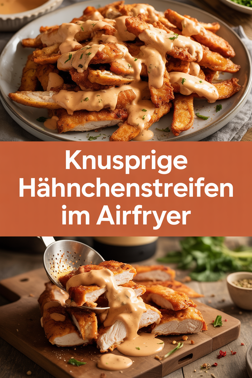 Knusprige Hähnchenstreifen im Airfryer