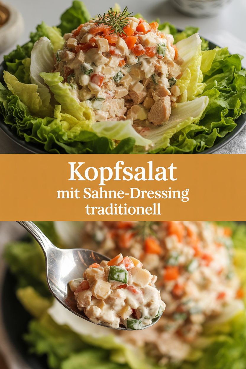 Kopfsalat mit Sahne-Dressing traditionell