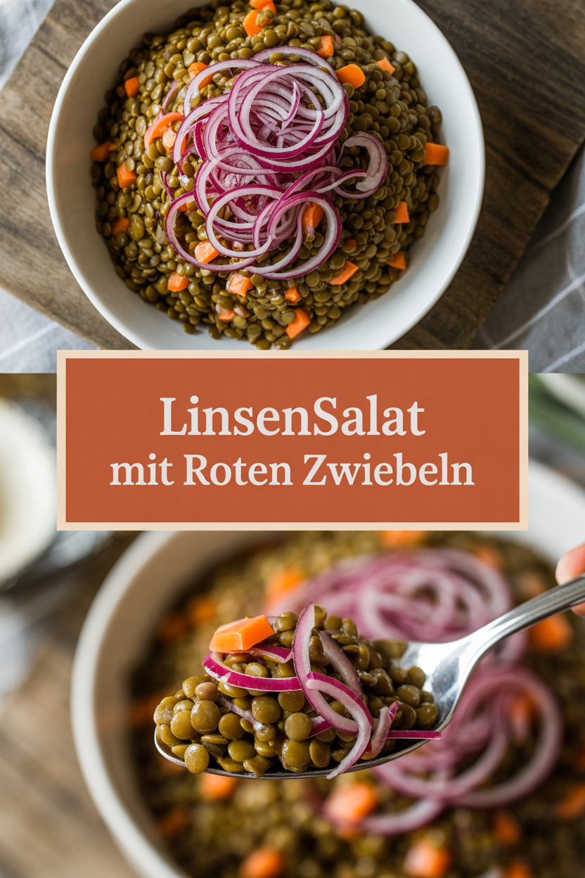 Linsensalat mit roten Zwiebeln