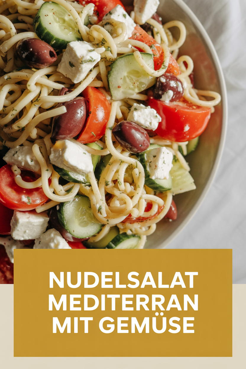 Nudelsalat mediterran mit Gemüse