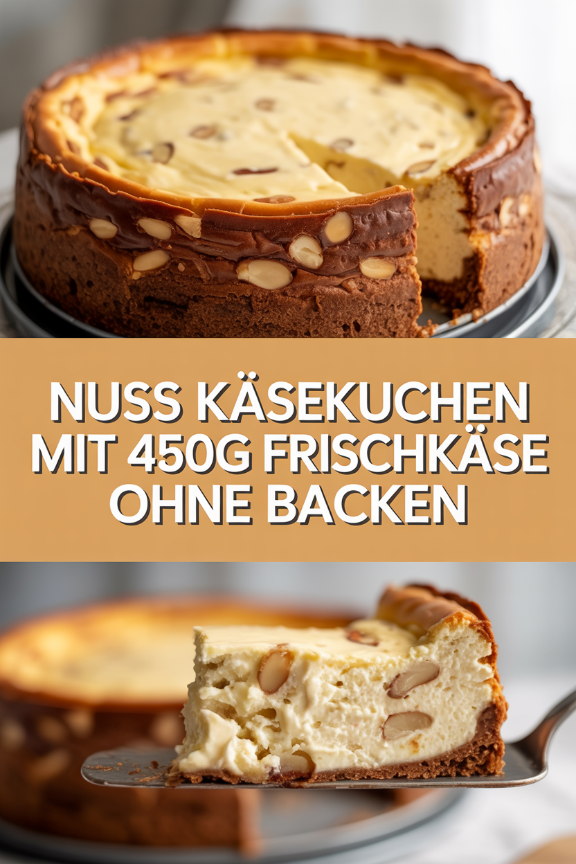 Nuss Käsekuchen mit 450g Frischkäse ohne Backen