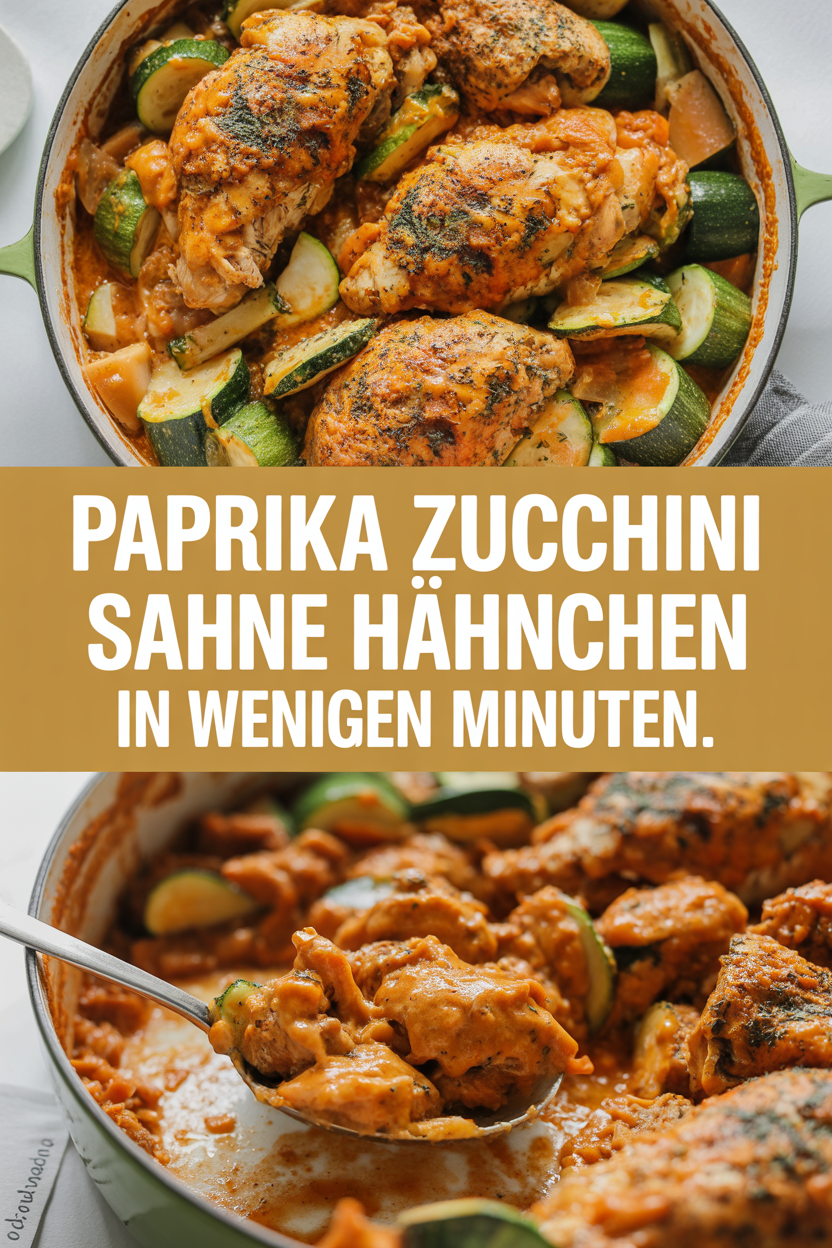 Paprika Zucchini Sahne Hähnchen in wenigen Minuten