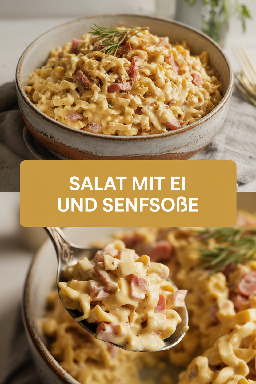 Salat mit Ei und Senfsoße