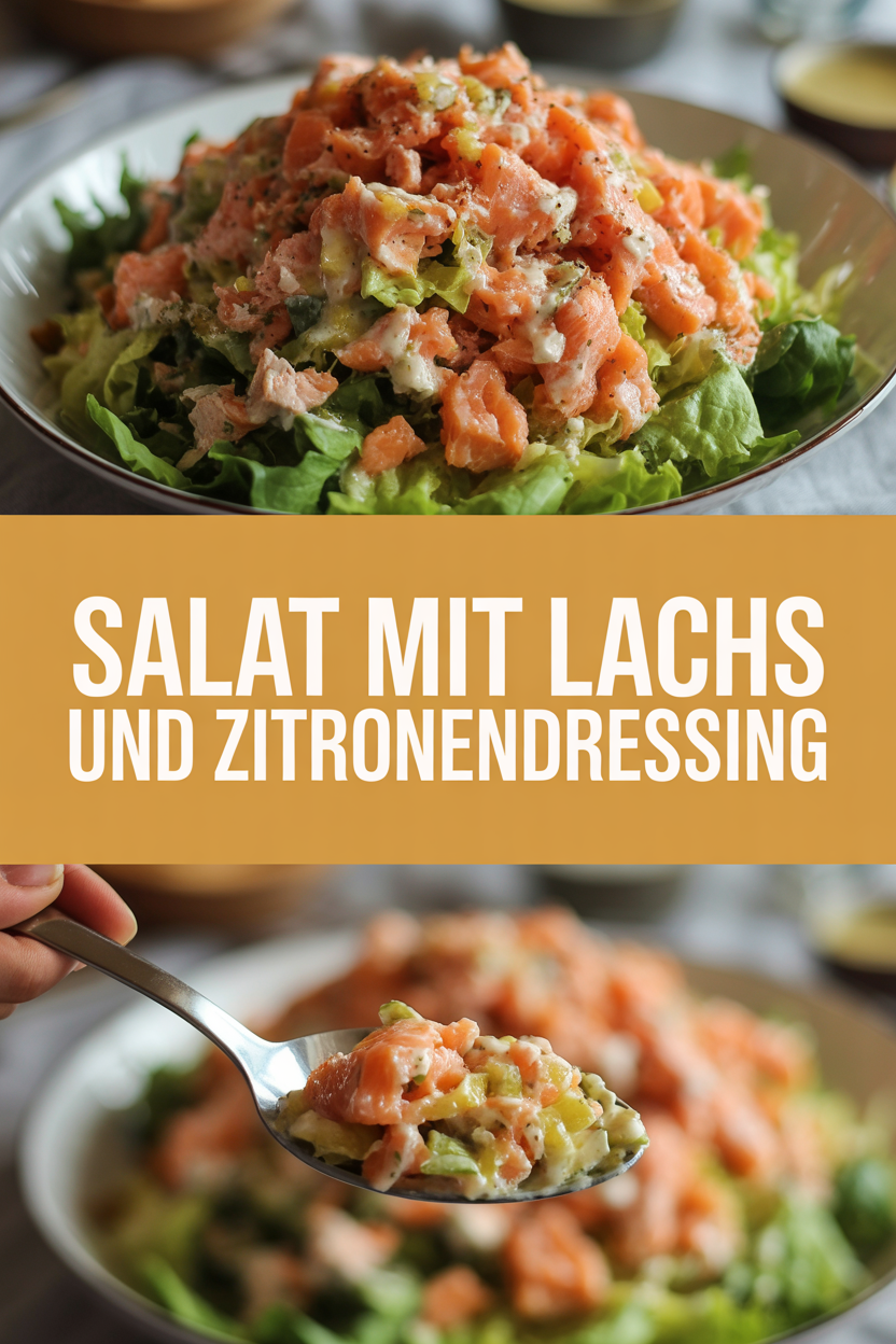 Salat mit Lachs und Zitronendressing
