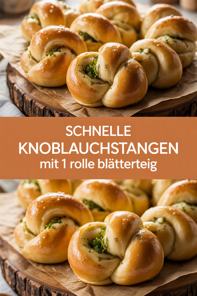 Schnelle Knoblauchstangen mit 1 Rolle Blätterteig