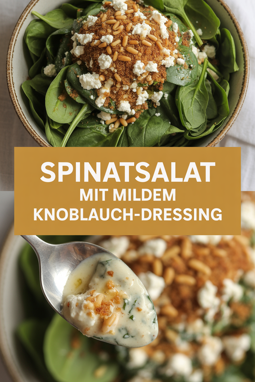 Spinatsalat mit mildem Knoblauch-Dressing