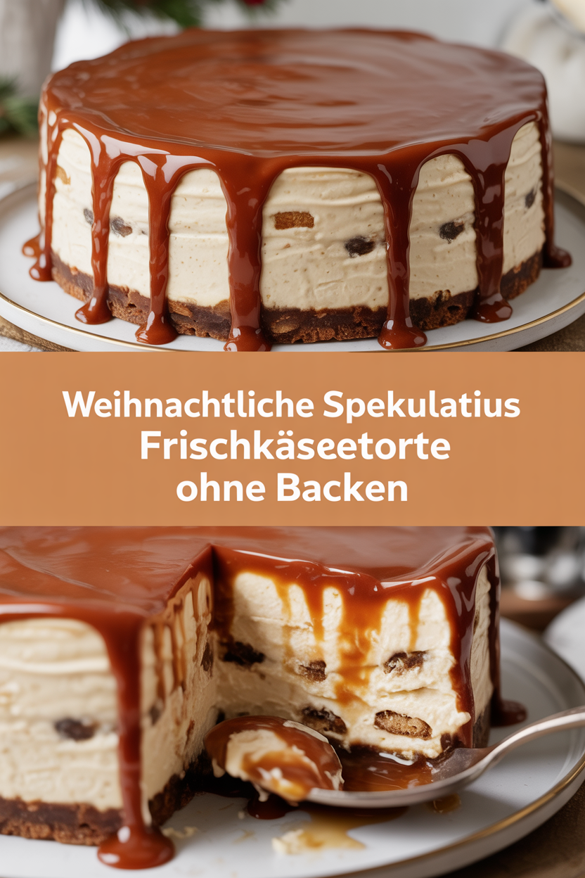 Weihnachtliche Spekulatius Frischkäsetorte ohne Backen