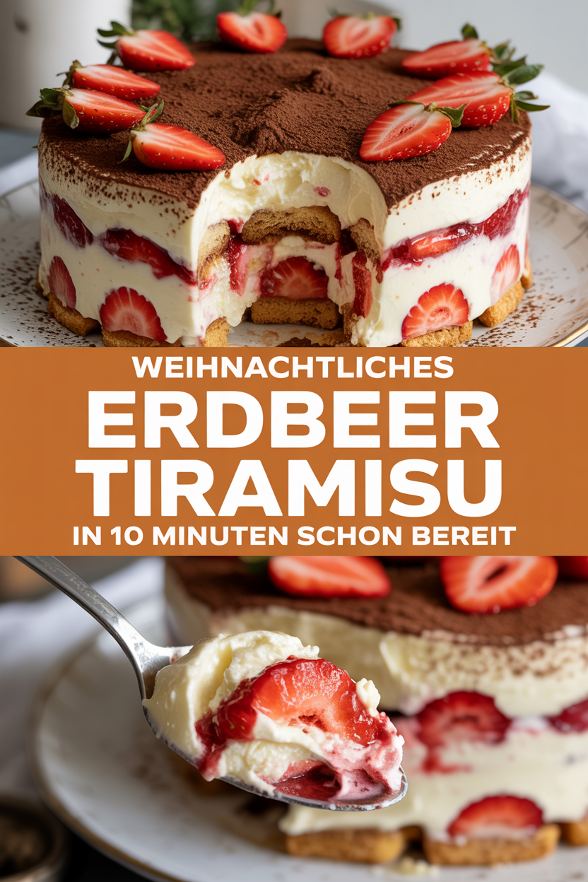 Weihnachtliches Erdbeer Tiramisu in 10 Minuten schon bereit