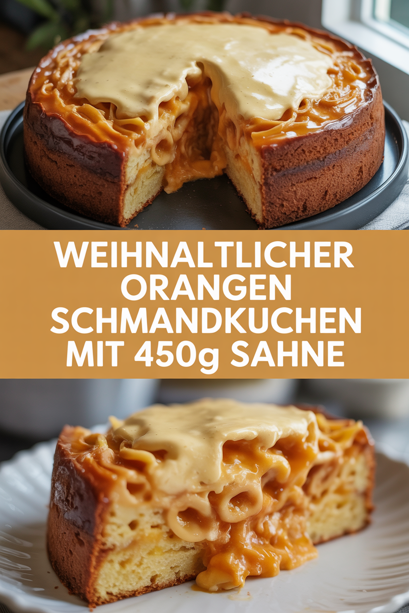 Weihnaltlicher Orangen Schmandkuchen mit 450g Sahne