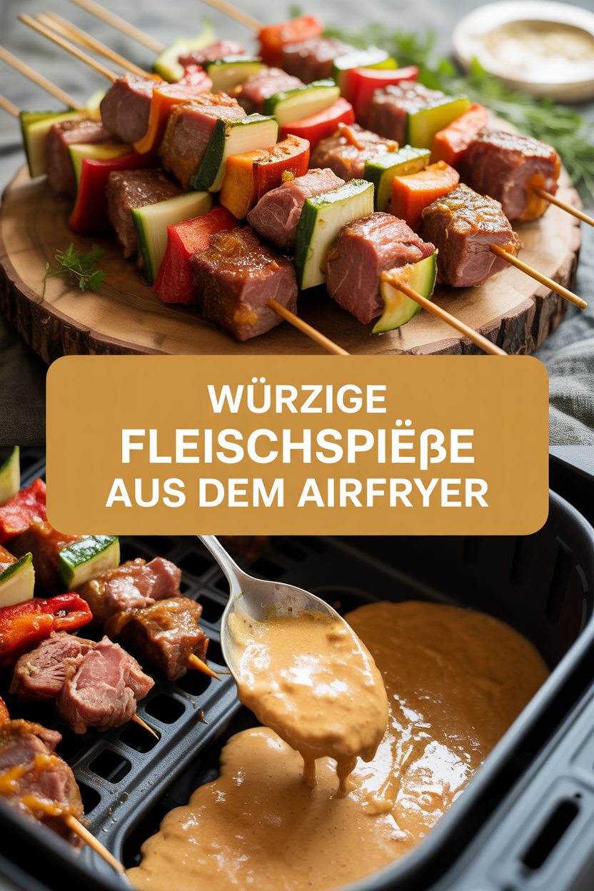 Würzige Fleischspieße aus dem Airfryer