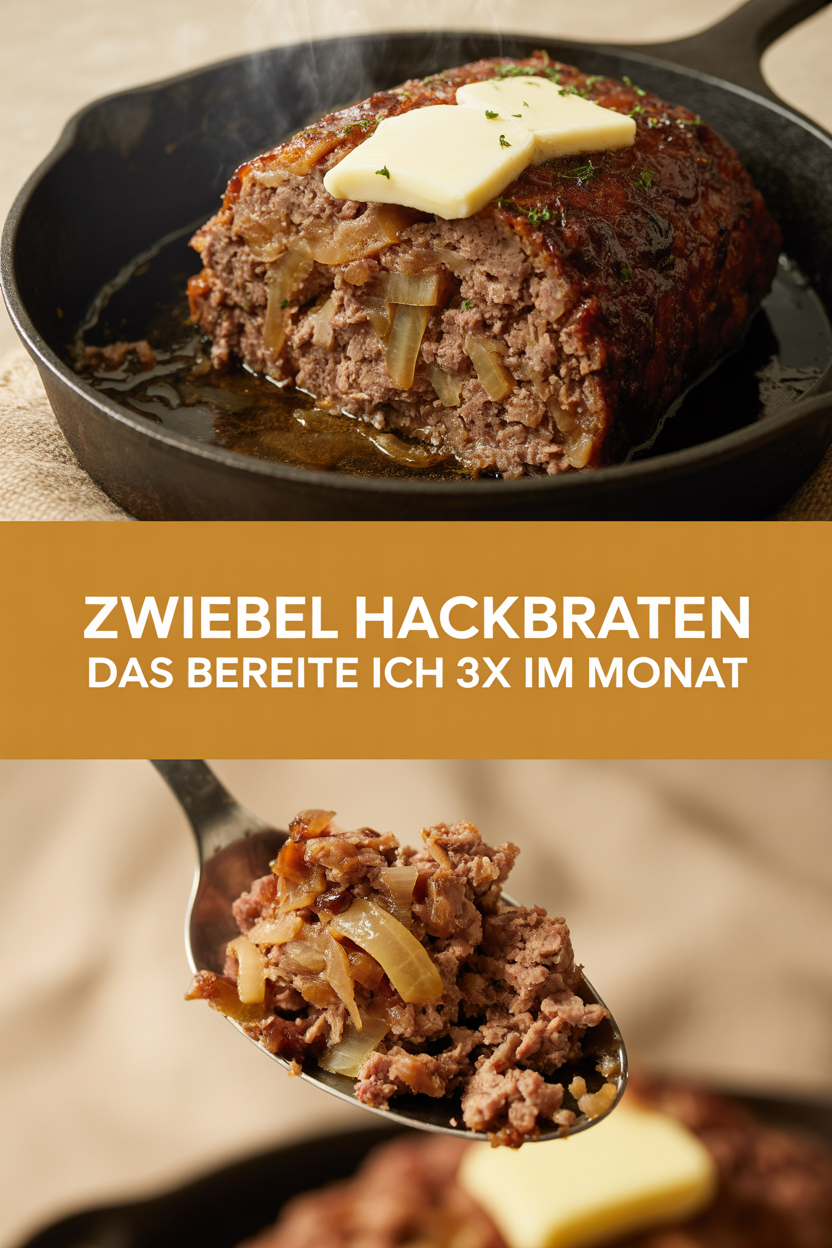 Zwiebel Hackbraten das bereite ich 3x im Monat