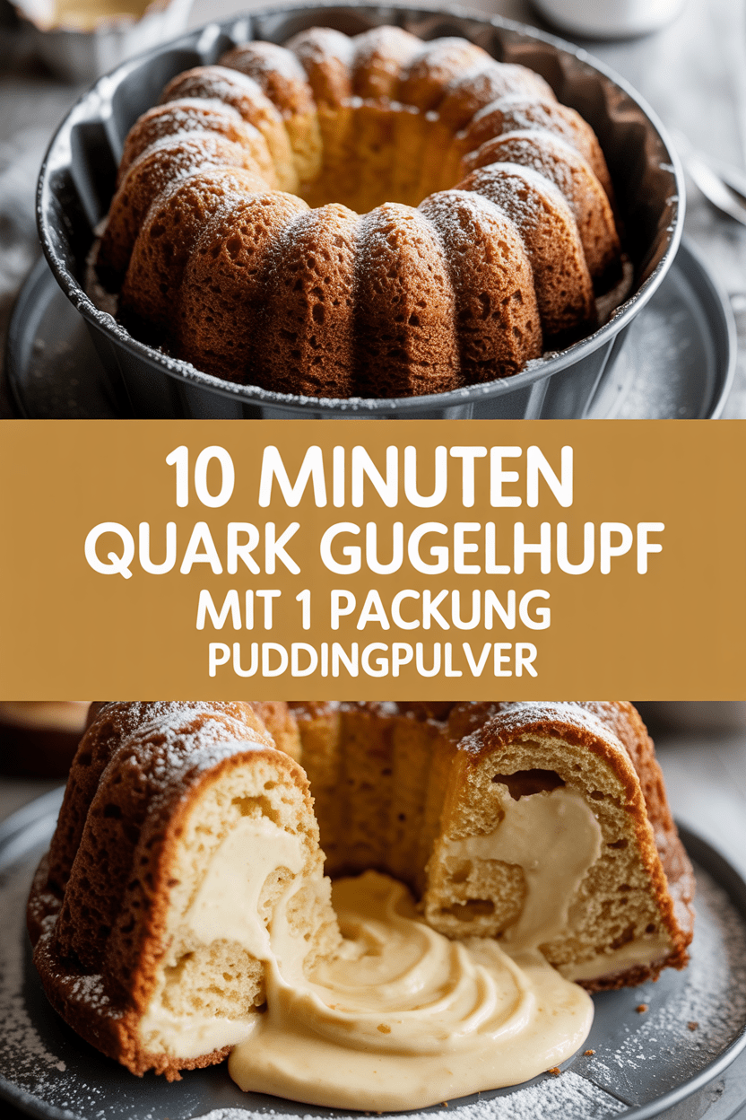 10 Minuten Quark Gugelhupf mit 1 Packung Puddingpulver