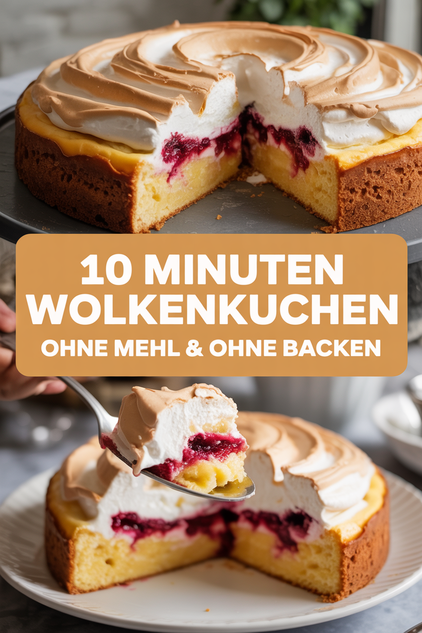 10 Minuten Wolkenkuchen ohne Mehl & ohne backen