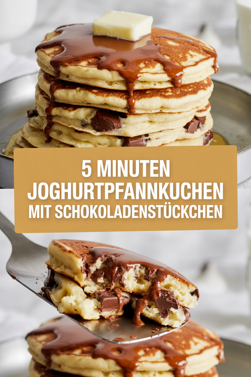 5 Minuten Joghurtpfannkuchen mit Schokoladenstückchen