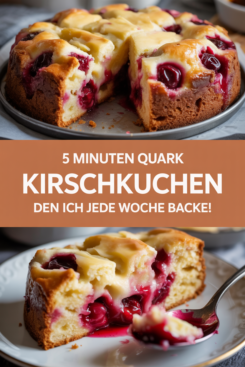 5 Minuten Quark Kirschkuchen den ich jede Woche backe!