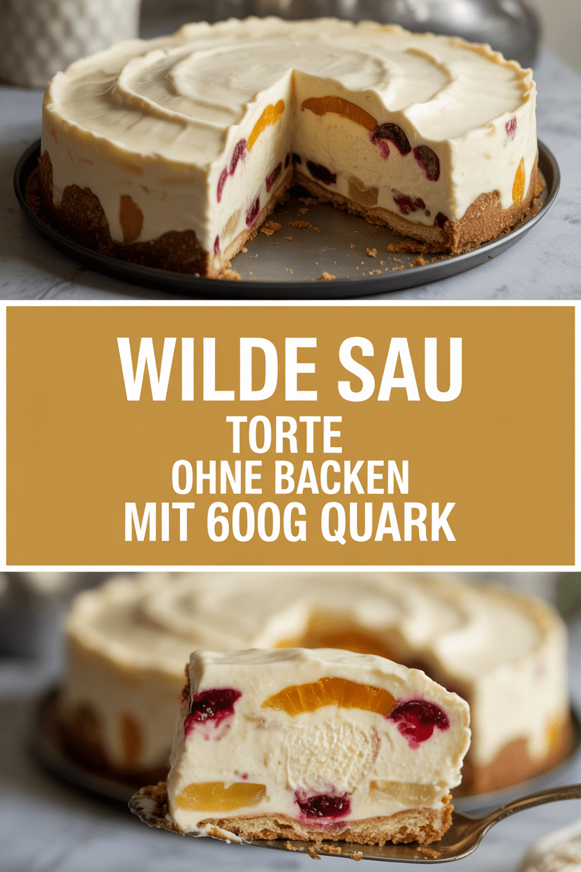 “Wilde Sau” Torte ohne Backen mit 600g Quark