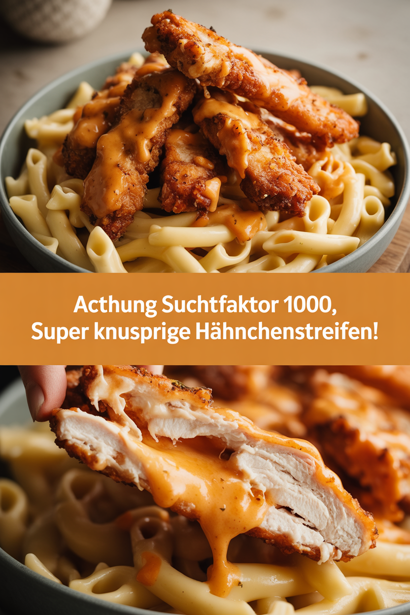 Acthung Suchtfaktor 1000, Super knusprige Hähnchenstreifen!