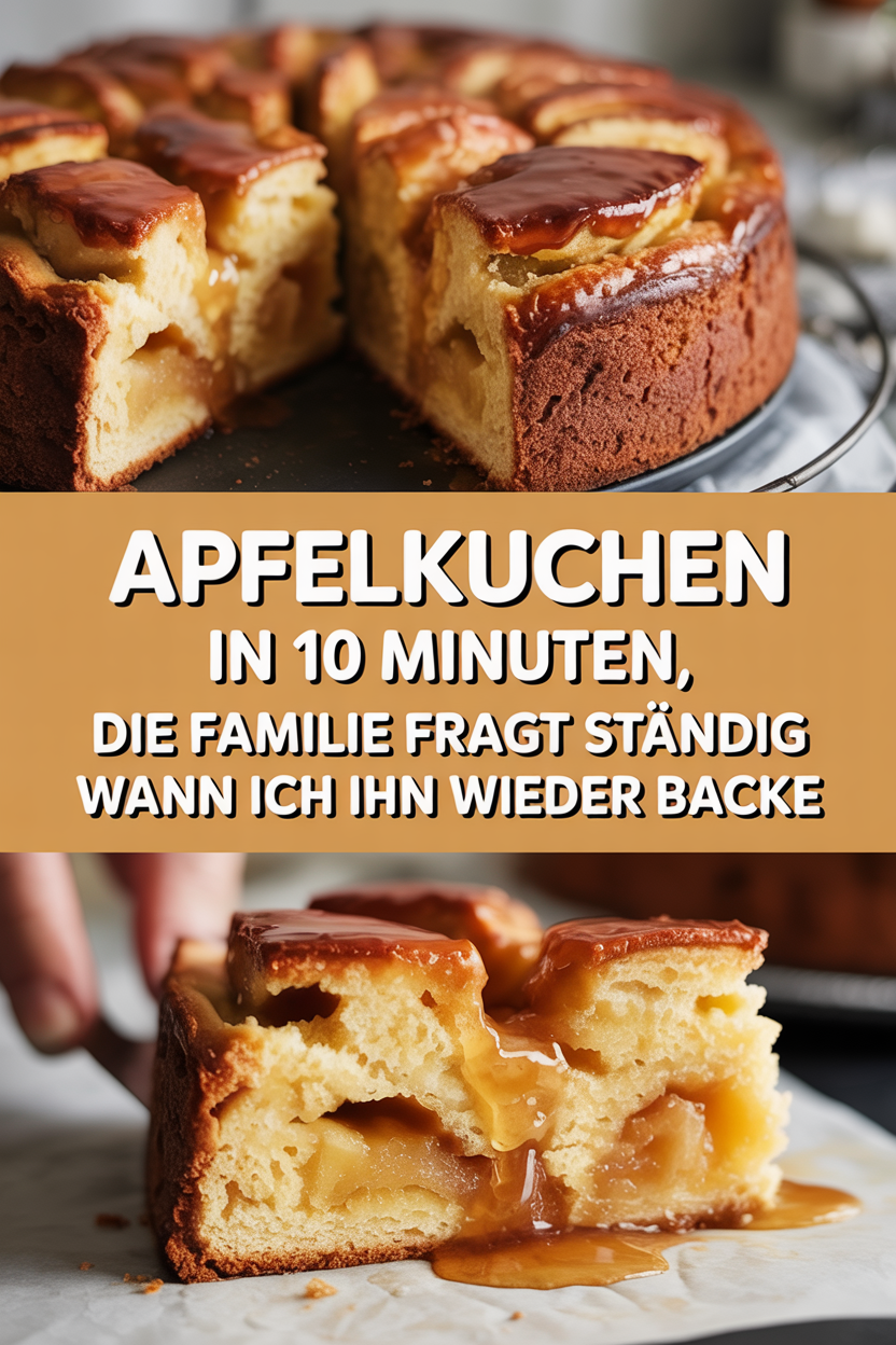Apfelkuchen in 10 Minuten, die Familie fragt ständig wann ich ihn wieder backe