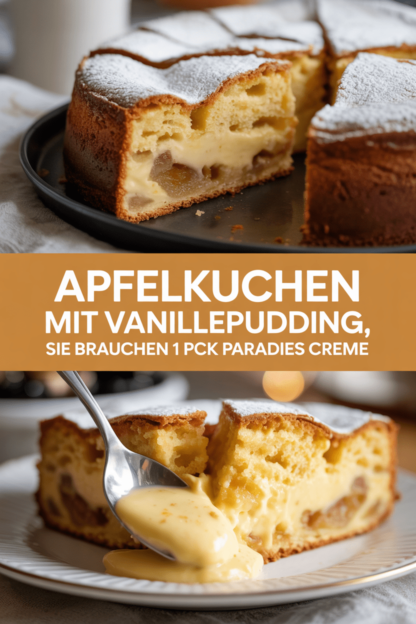 Apfelkuchen mit Vanillepudding, Sie brauchen 1 Pck Paradies Creme