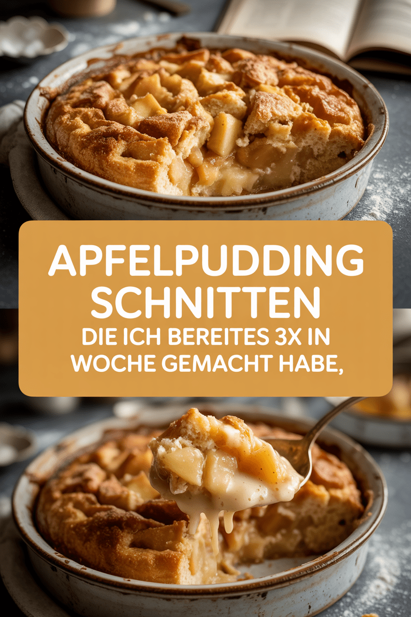 Apfelpudding Schnitten die ich bereites 3x in diese Woche gemacht habe