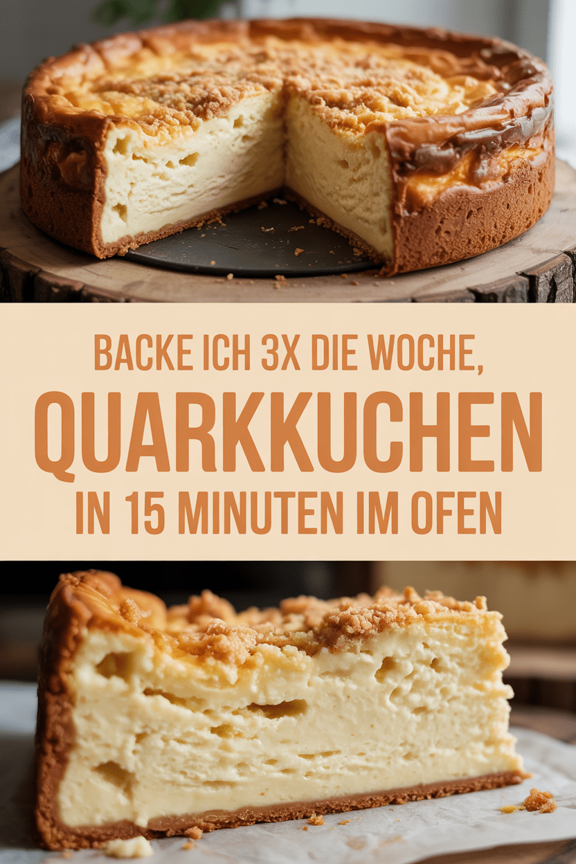 Backe ich 3x die Woche, Quarkkuchen in 15 Minuten im Ofen