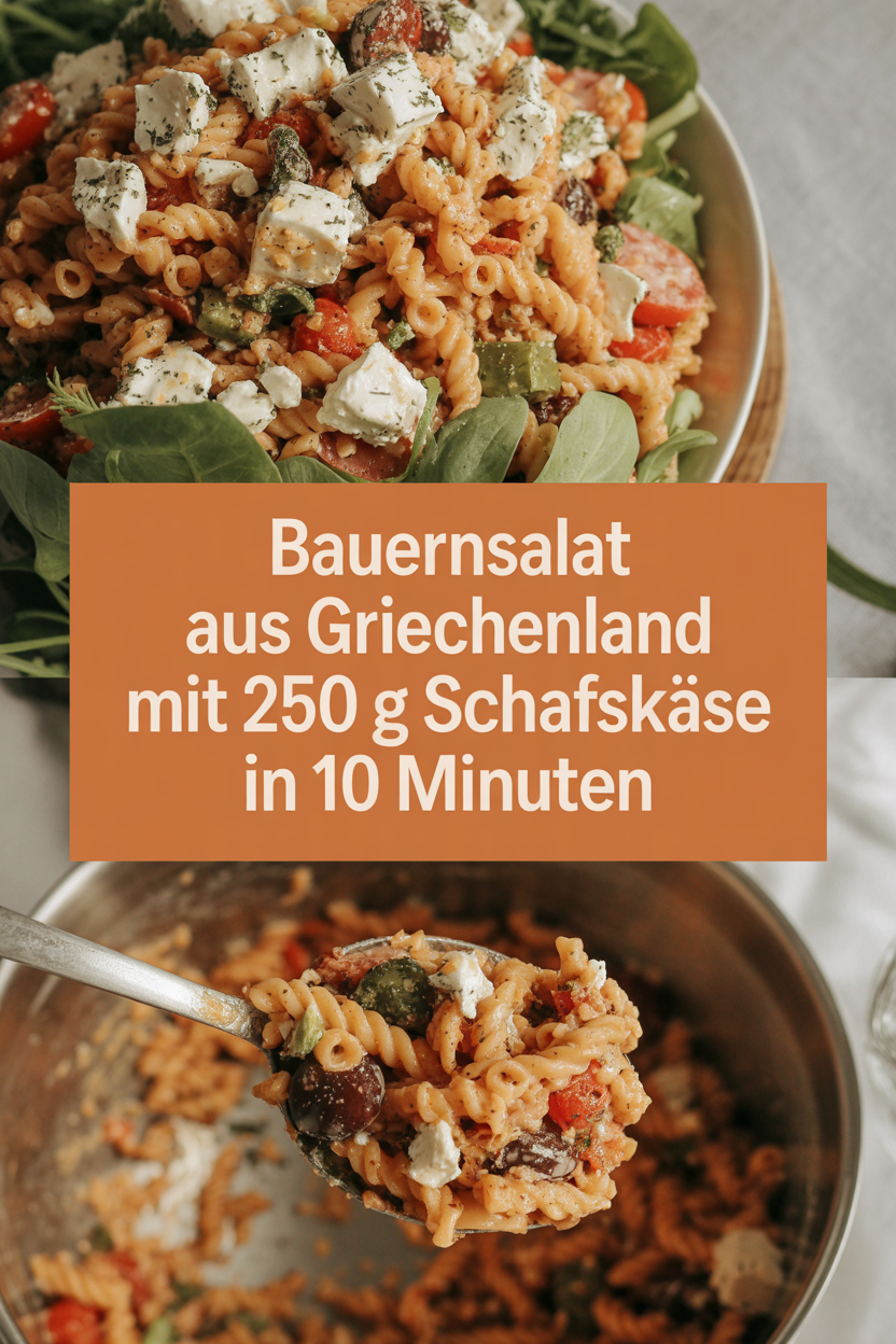 Bauernsalat aus Griechenland mit 250 g Schafskäse in 10 Minuten
