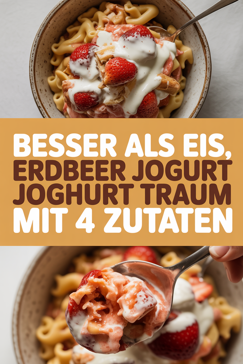 Besser als Eis, Erdbeer Joghurt Traum mit 4 Zutaten