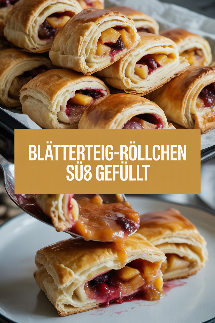 Blätterteig-Röllchen süß gefüllt
