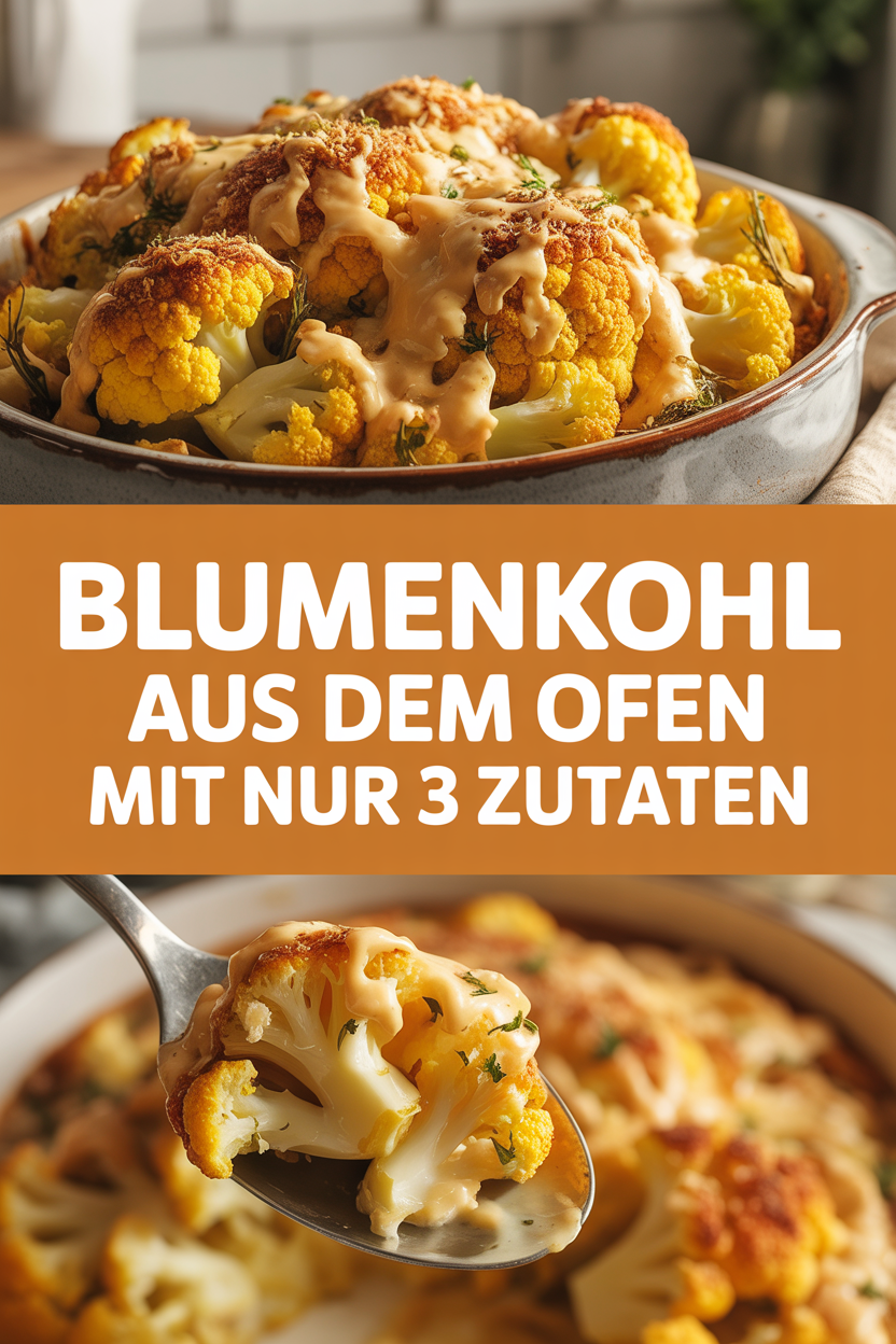 Blumenkohl aus dem Ofen mit nur 3 Zutaten