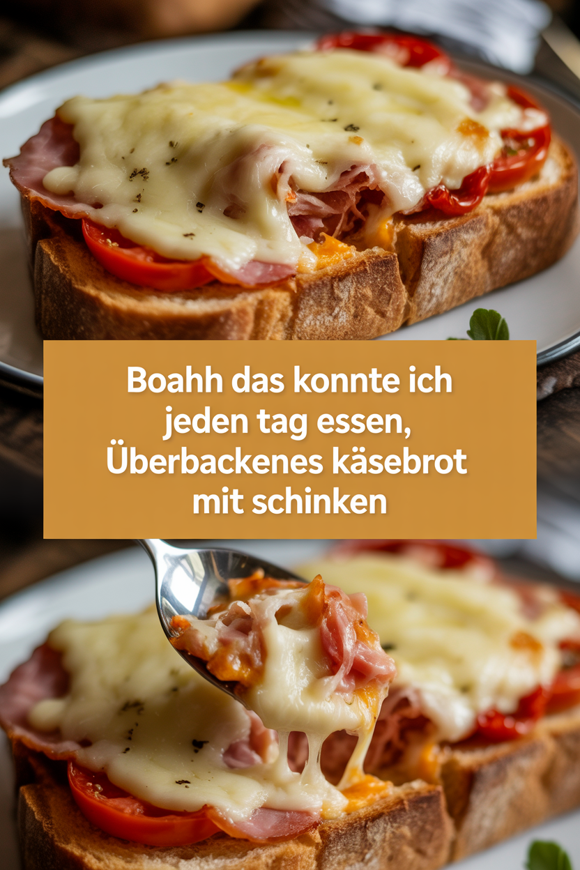 Boahh das konnte ich jeden Tag essen, Überbackenes Käsebrot mit Schinken