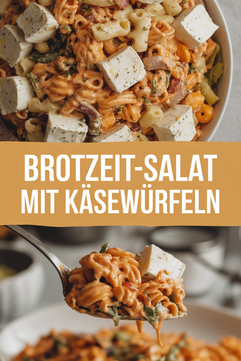 Brotzeit-Salat mit Käsewürfeln