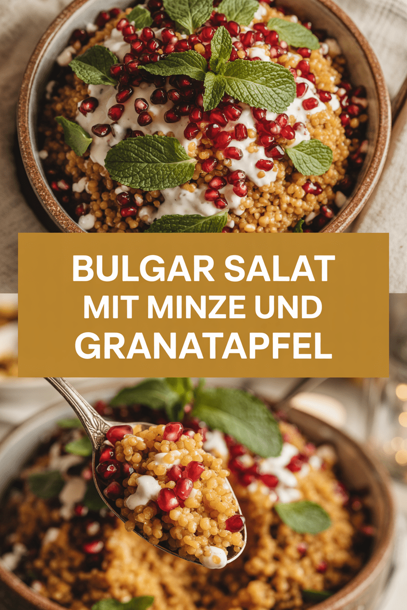 Bulgur Salat mit Minze und Granatapfel