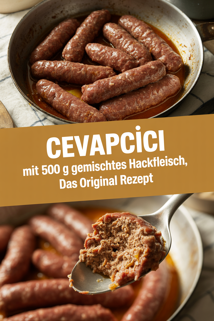 Cevapcici mit 500 g gemischtes Hackfleisch, das Original Rezept