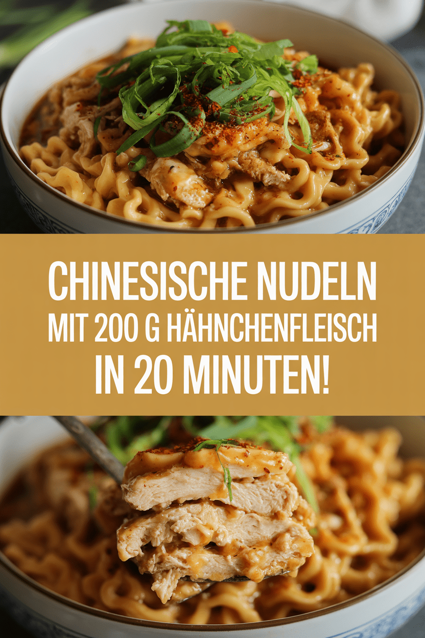 Chinesische Nudeln mit 200 g Hähnchenfleisch in 20 Minuten!